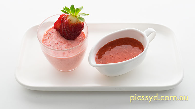 Strawberry Panna Cotta with Coulis